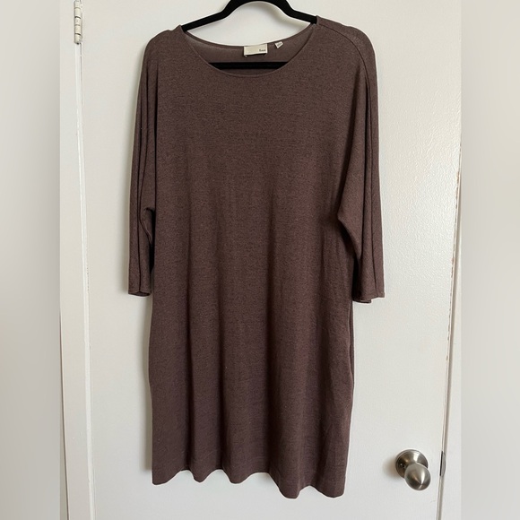 ARITZIA | WILFRED FREE | DRESS | HEATHERED BROWN | SIZE SMALL - Picture 2 of 4